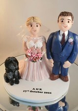 Decorazione Cake Topper Matrimonio Personalizzata, Cane, Pet, Unico, Sposi