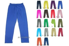 NEW GIRLS COTTON SPANDEX FULL LENGTH LEGGING SLIM PANTS 2-14 --Buy 2 Get 2 FREE!