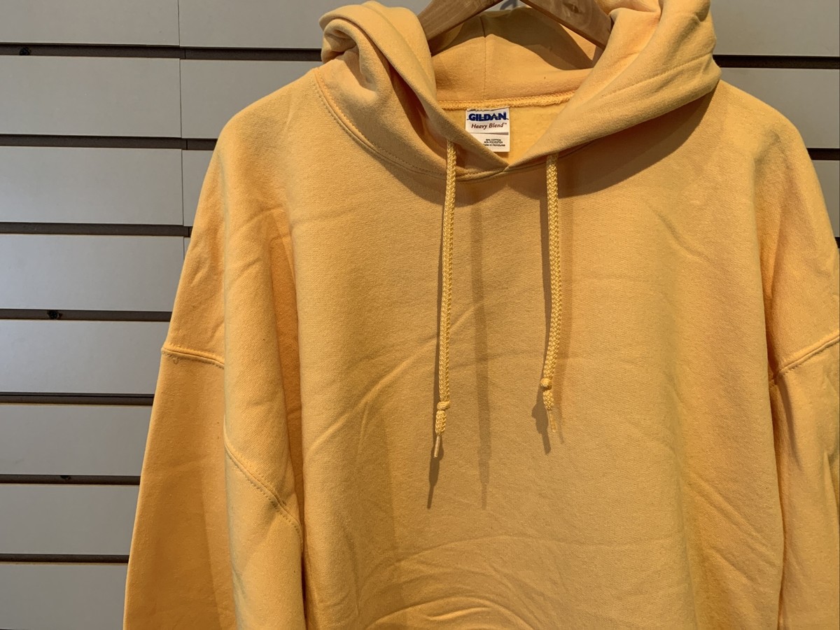 Gildan Heavy Blend Hoodie Sweatshirt Yellow 2XL | eBay