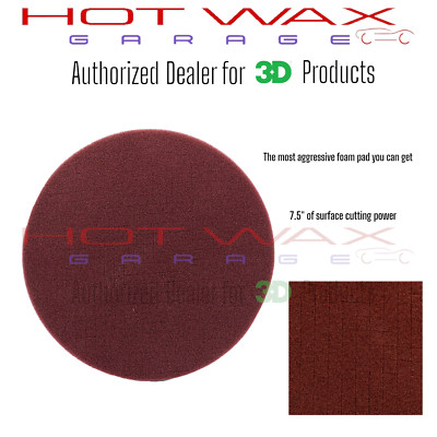 3D Burgundy 7.5'' Spider-Cut Foam Cutting Pad  Fast  Aggressive Foam Pad K-58SBU