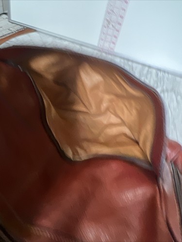 GIORGIO SERMONETA Genuine Italian Red Brown Leather Tennis Travel Weekend Bag - Imagen 7 de 9