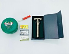 Proraso Shaving Set with S.Soap Feather Blades Alum Pencil D.Edge Razor 