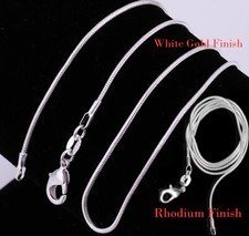 925 Sterling Silver Hypoallergenic Snake Chain Necklace 16"/18"/20/22/24-38 inch