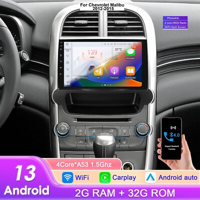9''Android13 Autoradio Für 2012-2015 Chevrolet Malibu GPS CarPlay SWC BT 2+32GB