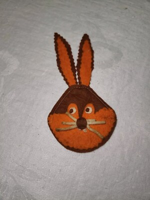 Vintage Felt and Pipe Cleaner Rabbit  6.75  Tall