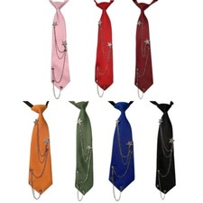Punk School Uniform Tie Harajuku Star Chain Vintage Adjustable Pre Tied Necktie