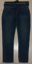 EXCELLENT WOMENS Levi's DENIZEN MODERN PULL-ON CROP DISTRESSED BLUE JEANS SIZE 2