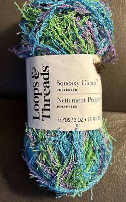 Loops And Threads. Squeaky Clean Scrubby Yarn-Capri - Aurora