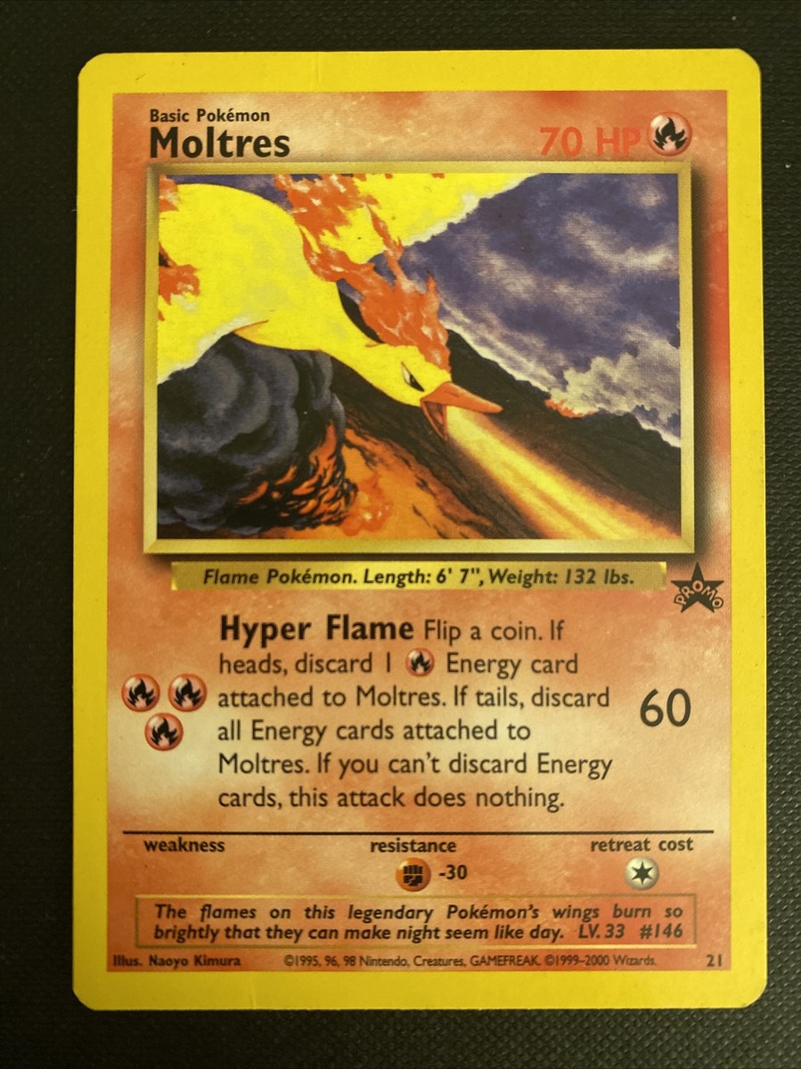 MOLTRES #21 Pokemon Card - Promo Black Star Rare MINT CONDITION