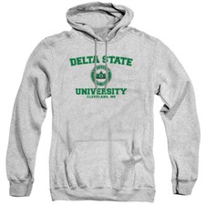 Delta State Adult Pullover Hoodie Circle Logo, Athletic Heather, S-3XL
