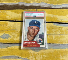 Johnny Sain Yankees Autographed Signed Vintage 1953 Topps Card #119 PSA Slab