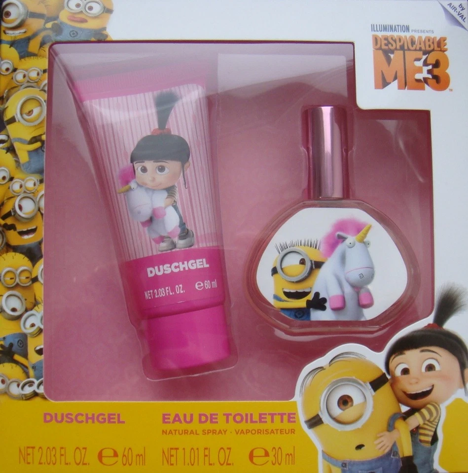 AIR VAL GESCHENKSET MINIONS mit DUSCHGEL 60ml & PARFUM 30ml Eau de Toilette Duft NEUWARE