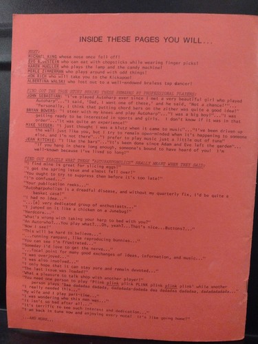 Autoharp Vol 1 Care & Feeding Of Betty Blackley 1981 The Autoharpolic VG Cond - Picture 15 of 15