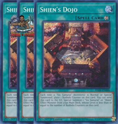 Yugioh! 3x Shien's Dojo RA04-EN088 Secret Rare 1st Ed NM
