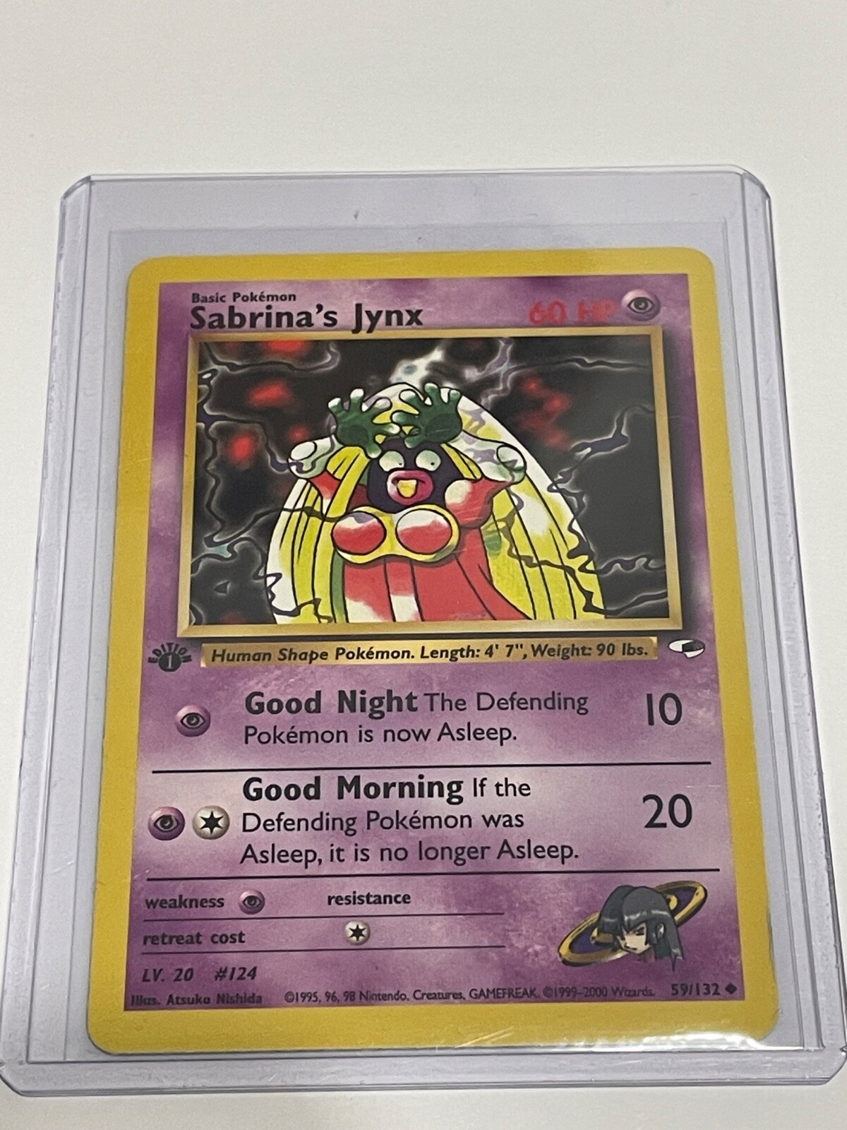 sabrina’s jynx- 59/132- 1st edition- gym heroes- moderately played