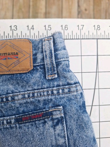 Vtg Brittania Blue Jeans 36x34 Denim Acid Wash Tapered 90s - Picture 2 of 7