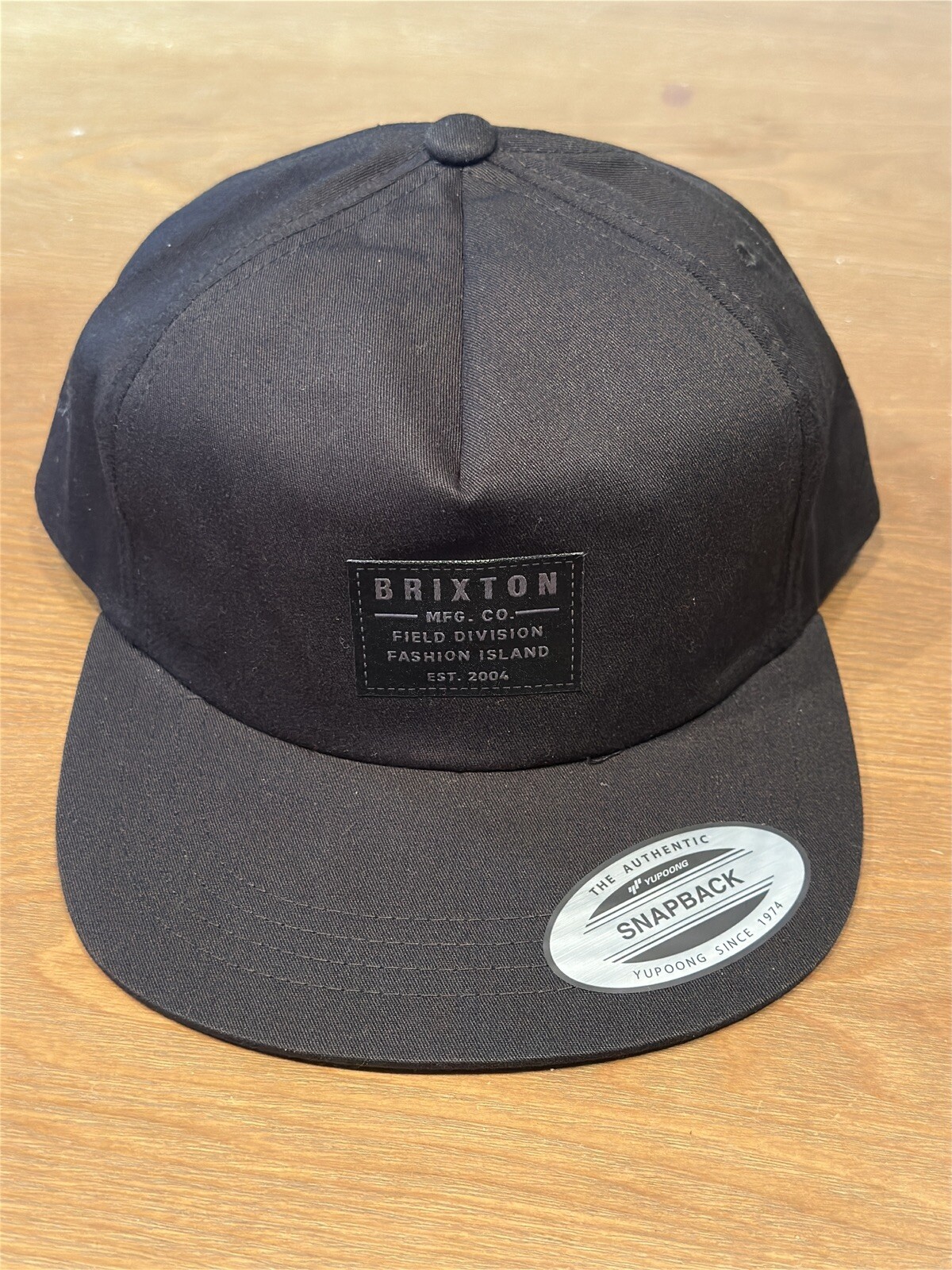 NWT Mens Brixton Black Field Division Snapback Adjustable Cap Fashion Island