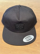 NWT MENS BRIXTON BLACK FIELD DIVISION FASHION ISLAND SNAPBACK ADJUSTABLE CAP O/S