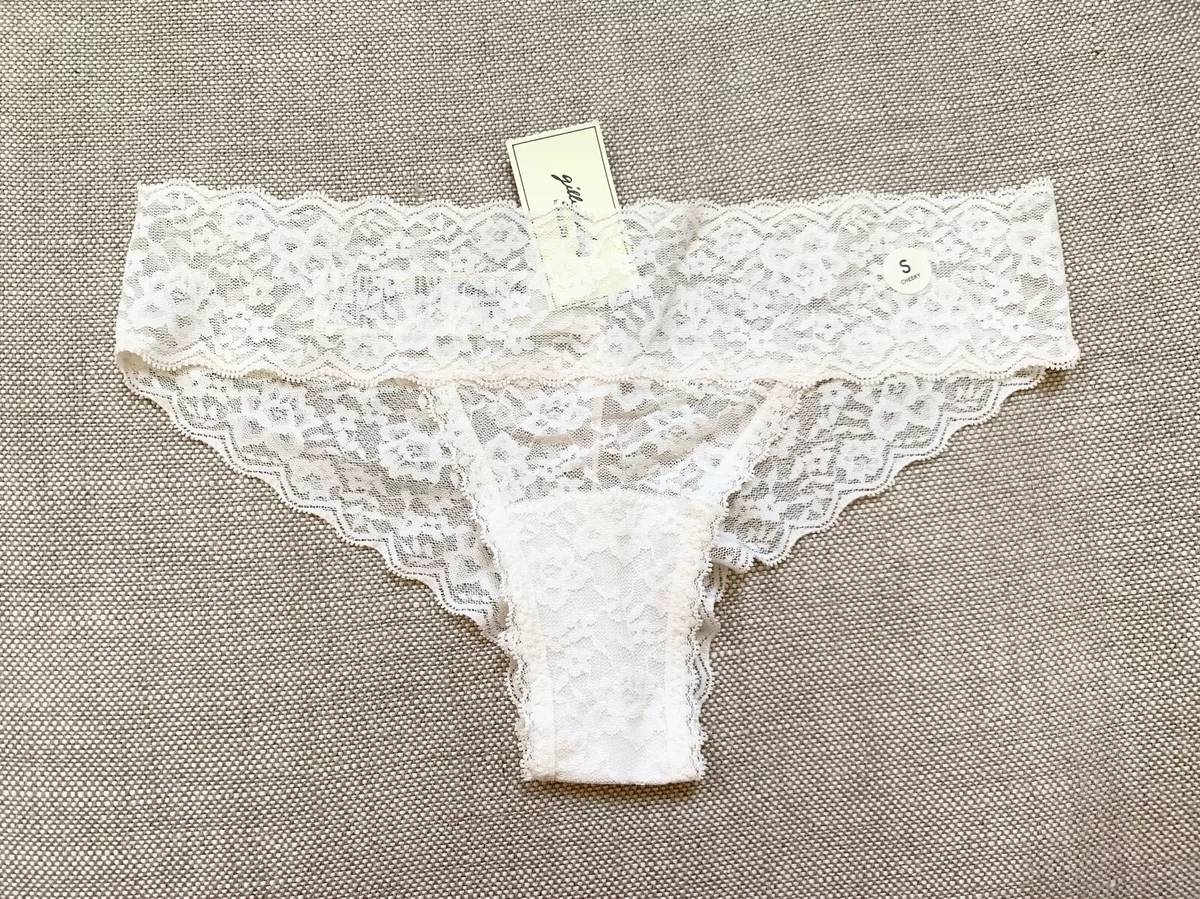 GILLY HICKS by Abercrombie Hollister PANTIES Cheeky Lace Cream L NWT