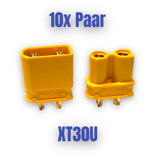 10 Paar Amass XT30U XT30 Stecker Buchse Goldstecker Lipo Akku RC 30A 2mm