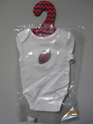 YOU GET TWO!! MainStreet Collection MSC Baby 1-Piece Red/Navy Onesiee Size 0-6M