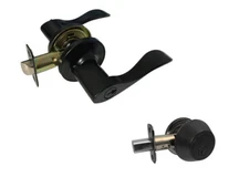 Matte Black Finish Entrance Keyed Entry lever Deadbolt Combo Door Handle Lock