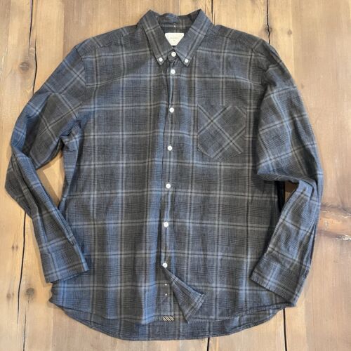Billy Reid Shirt Mens Gray Standard Button Up Long Sleeve 100% Cotton Size XL