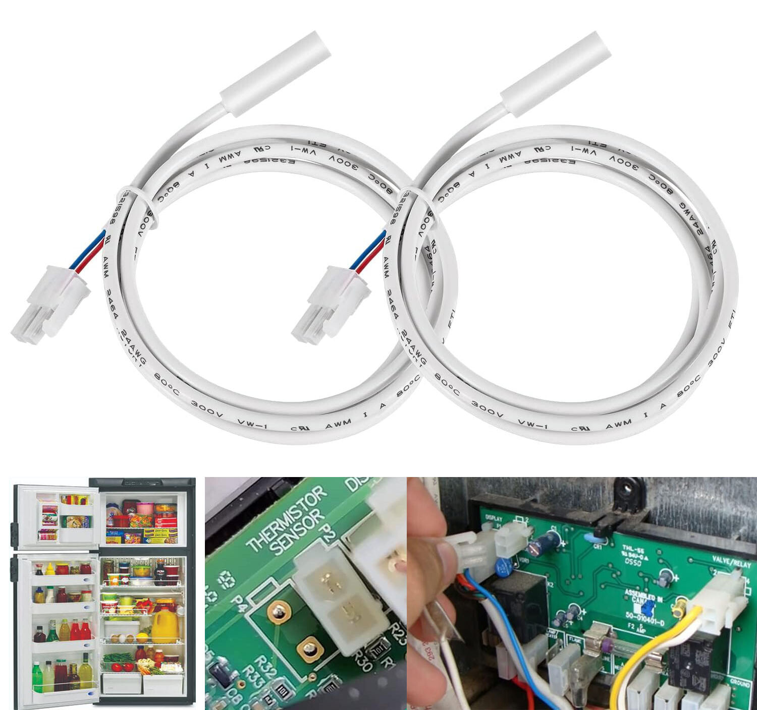 2Pcs Thermistor Kit Fit Dometic RM, S, NDR & DM Series RV Refrigerator