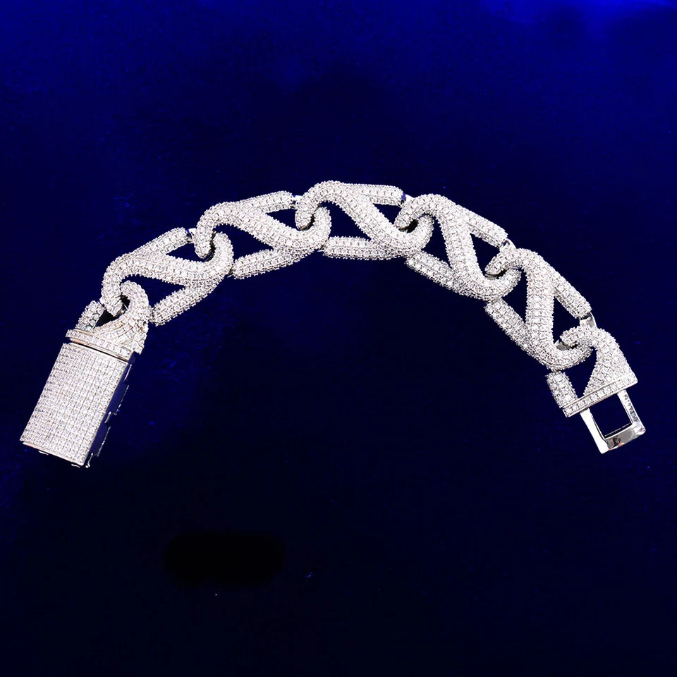 5AAA+ CZ Ice Out Hop Hip Miami Cuban Link Bracelet 24k Real Gold Plated 7-9Inch - Image 3 of 4