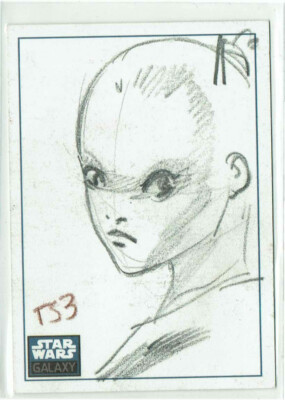 Star Wars Galaxy Serie 6 Topps MANGA Sketchkarte 1/1 Tim Smith Aurra Sing