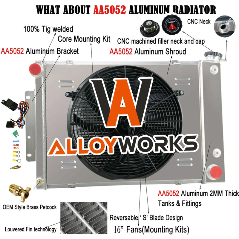 Комплекты вентиляторов плащаницы радиатора 4 ряда для 67–69 Chevy Camaro Pontiac Firebird Big Block - Изображение 3 из 4