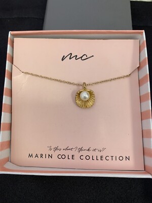 MARIN COLE COLLECTION Pearl In Oyster Necklace. NIB