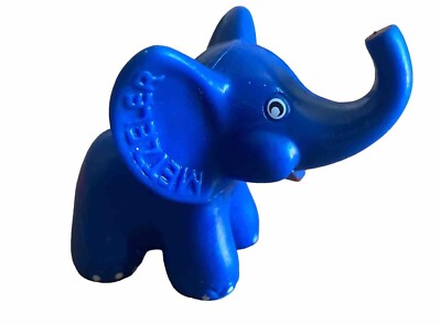 Vintage Metzeler Tire Blue Rubber Elephant Figurine Advertising