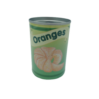 Play Food Real Life Size Can Of Oranges Tin New