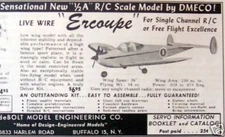 Live Wire ERCOUPE PLAN + BUILDING NOTES & Scale Article for 36" RC Model Plane