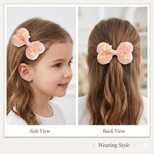 Wholesale 20 pcs Girls' Orange Sequin Stuffed Bow Hair Clips - FINAL BATCH