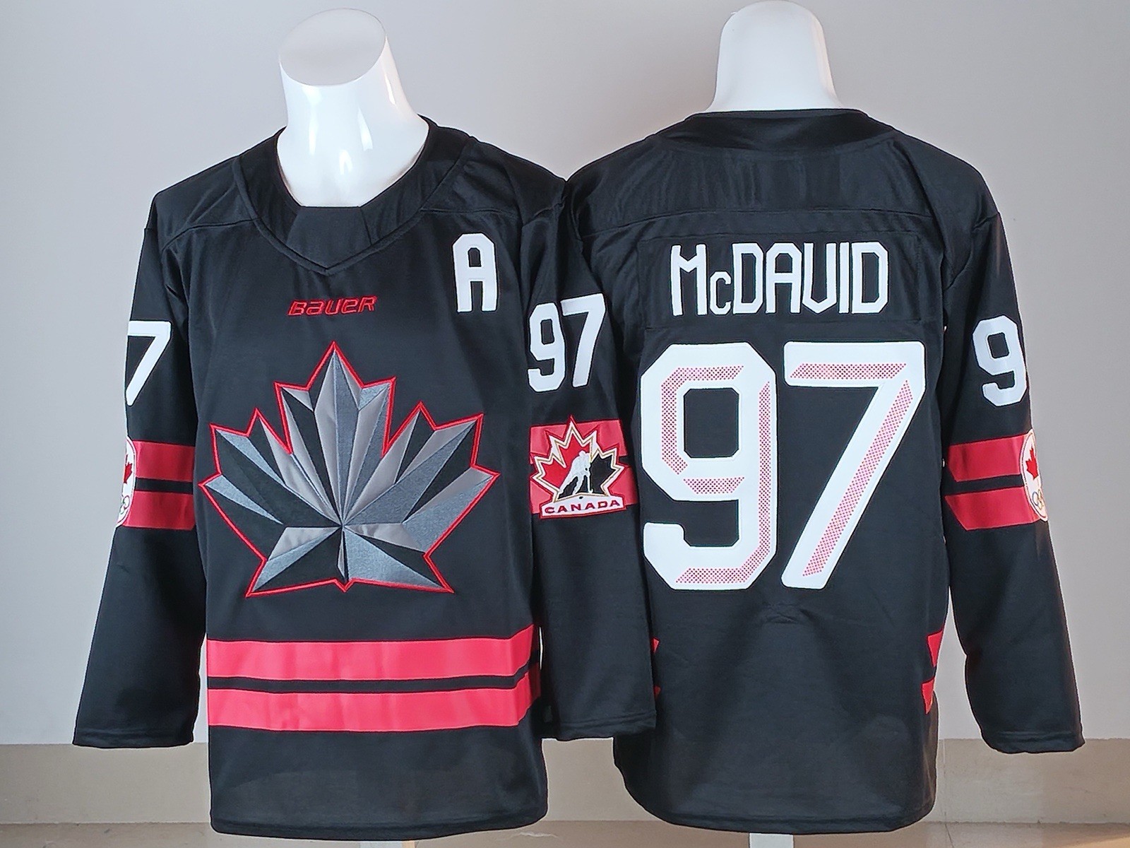 Canada Black Olympics 2026 Hockey Jersey - Mcdavid #97 Size: S-3Xl