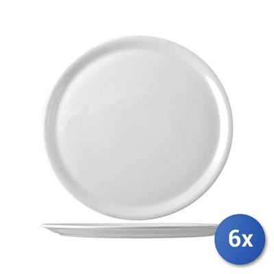 SATURNIA 6X Assiette À Pizza En Porcelaine Napoli Blanche 35 Cm