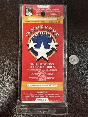 Game Tennessee Trivia 960 Questions Game Board Travel Game Car Game Vtg 1985 TN
