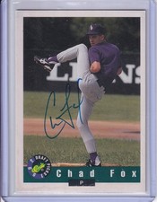 1993 Classic #100 Chad Fox Reds Signed Auto