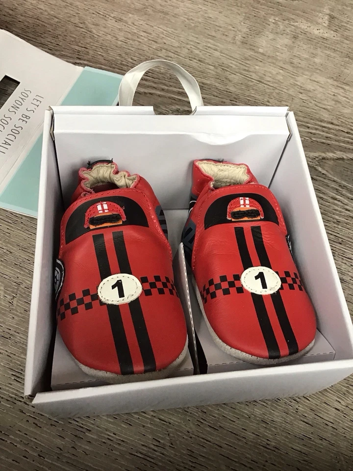 Zapatos Robeez Niño Suelas Suaves Coche de Carreras Rojo Talla 6-12 Meses Nuevos En Caja Foto 4 de 4