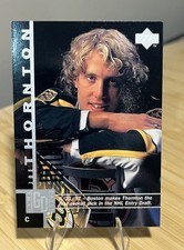 Joe Thornton 1997-98 Upper Deck Game Dated Rookie Card RC #218, Boston Bruins. rookie card picture