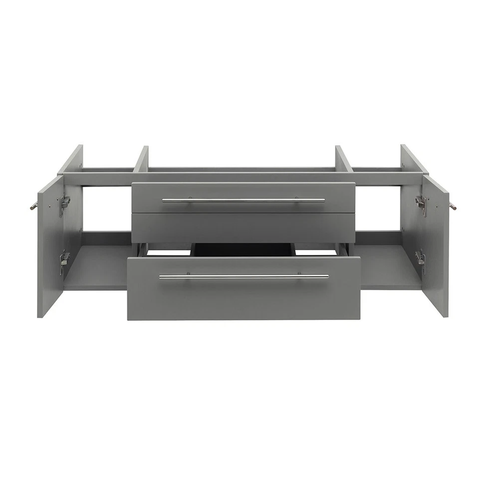 Fresca FCB6148-VSL-D Lucera 48" tocador doble montado en la pared - gris Foto 3 de 4