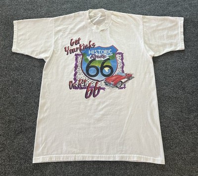 Route 66 VTG T Shirt White  Get Your Kicks On Rt 66  Nostalgic Americana Mens XL