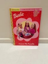 Vintage Barbie I Love my Family Golden Book Coloring Activity Book 2000