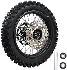Rim tube tire 80/100-12 3.00-12 12-15MM Dirt Pit Bike Trail axle 12"Complete rea