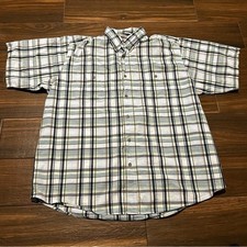 Wrangler Wrinkle Resist Men's Short Sleeve Button Down Shirt XL 100 Cotton
