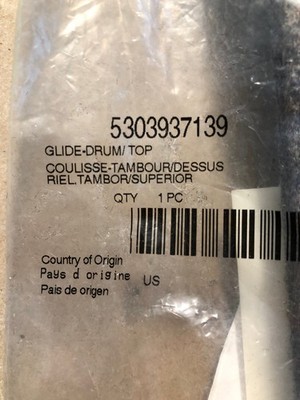 Electrolux # 5303937139 Drum Glide, Top - Dryer