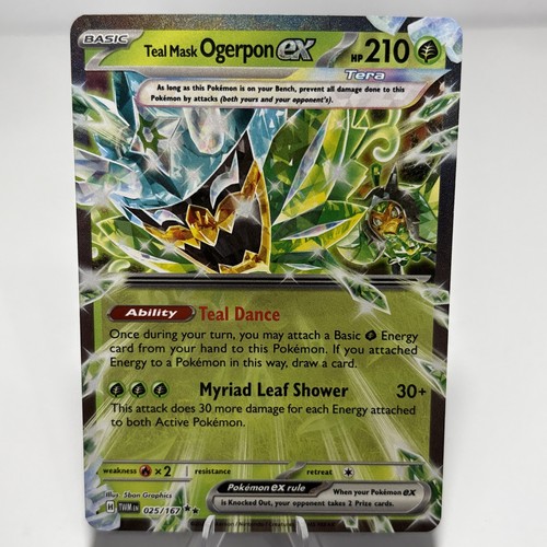 Pokémon Twilight Masquerade Teal Mask Ogerpon ex Foil 025/167 Grass EN