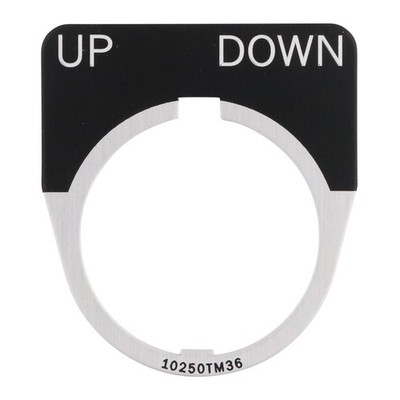 EATON 10250TM48-GR LEGEND PLATE FOR 1050T SERIES PUSH-BUTTONS, BLACK, UP DOWN